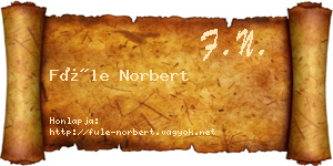 Füle Norbert névjegykártya