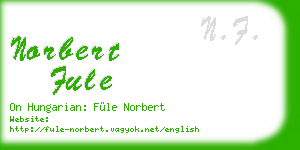 norbert fule business card